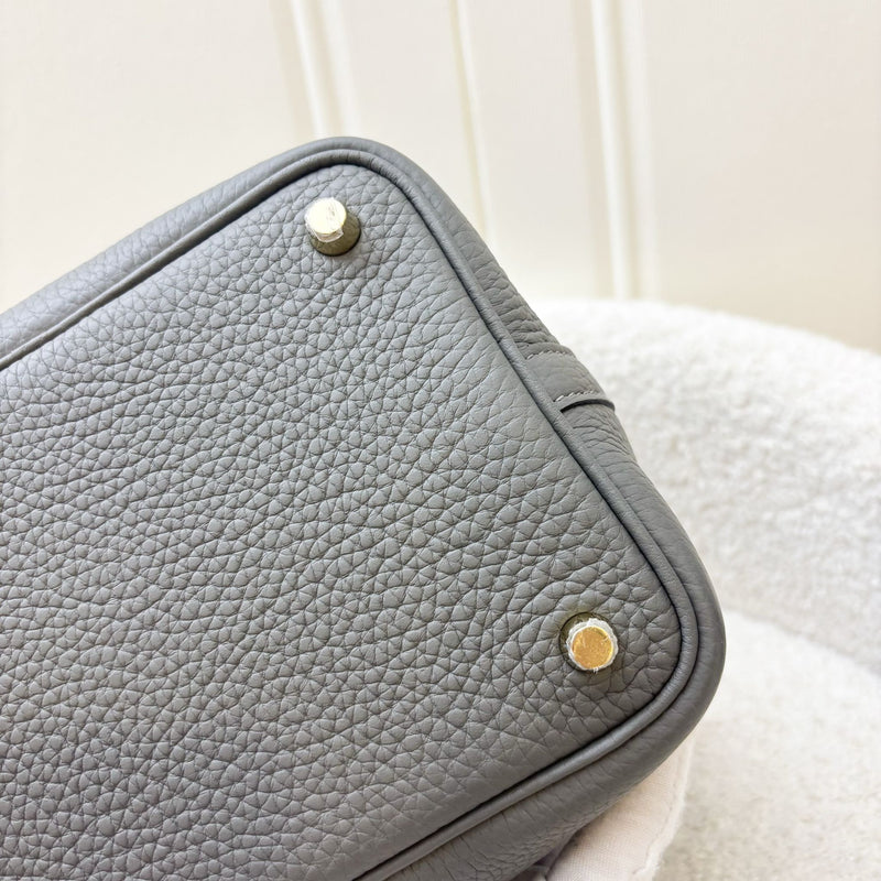 Hermes Picotin 18 in Gris Meyer Clemence Leather and GHW