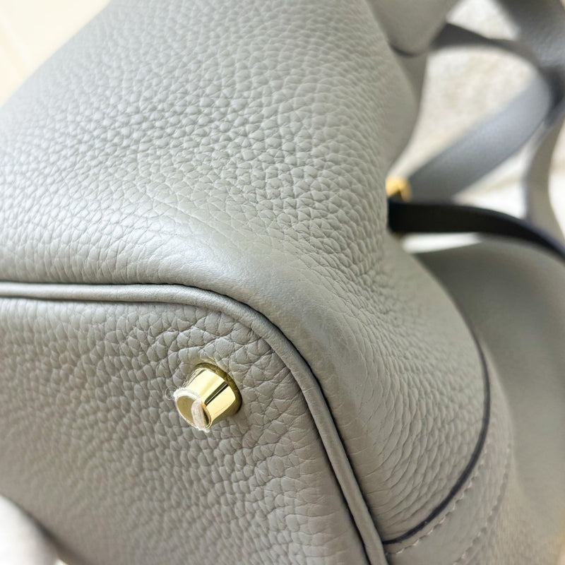Hermes Picotin 18 in Gris Meyer Clemence Leather and GHW