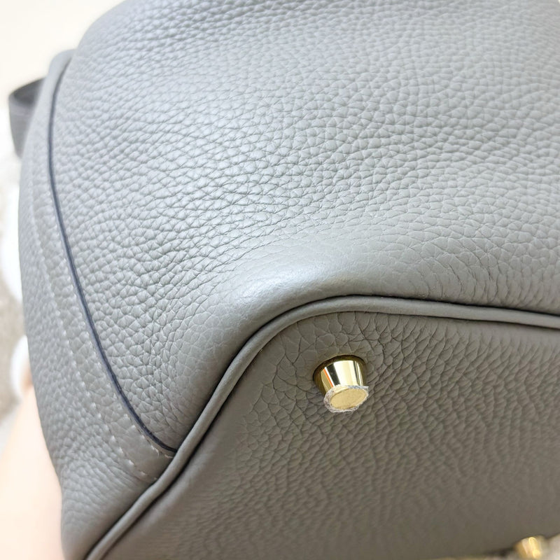 Hermes Picotin 18 in Gris Meyer Clemence Leather and GHW