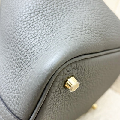 Hermes Picotin 18 in Gris Meyer Clemence Leather and GHW