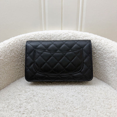 [BN - Sep 2025] Chanel 25B Shooting Star Logo Wallet on Chain WOC in Black Caviar and SHW (Model: AP3723)