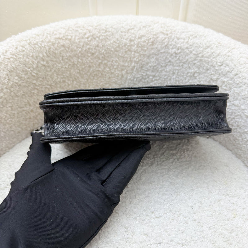 [BN - Sep 2025] Chanel 25B Shooting Star Logo Wallet on Chain WOC in Black Caviar and SHW (Model: AP3723)