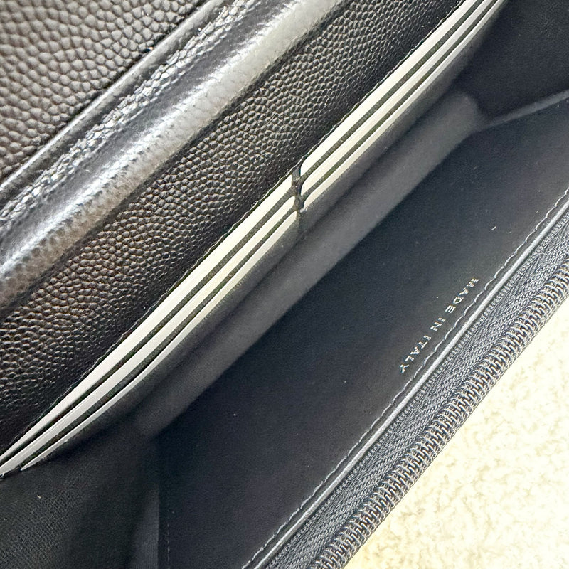 [BN - Sep 2025] Chanel 25B Shooting Star Logo Wallet on Chain WOC in Black Caviar and SHW (Model: AP3723)