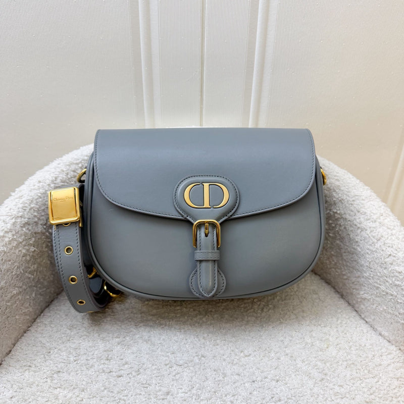 Dior Medium Bobby Flap in Grey Stone Calfskin and GHW (Model: M9319UMOL, Colour: 41G)