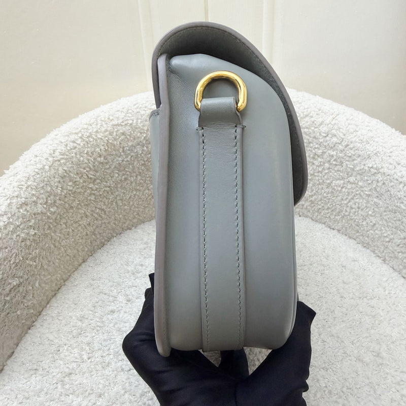 Dior Medium Bobby Flap in Grey Stone Calfskin and GHW (Model: M9319UMOL, Colour: 41G)