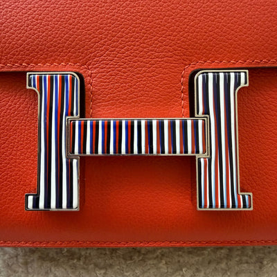 Hermes Constance 24 in Capucine Evercolor Leather and Optique Enamel and PHW