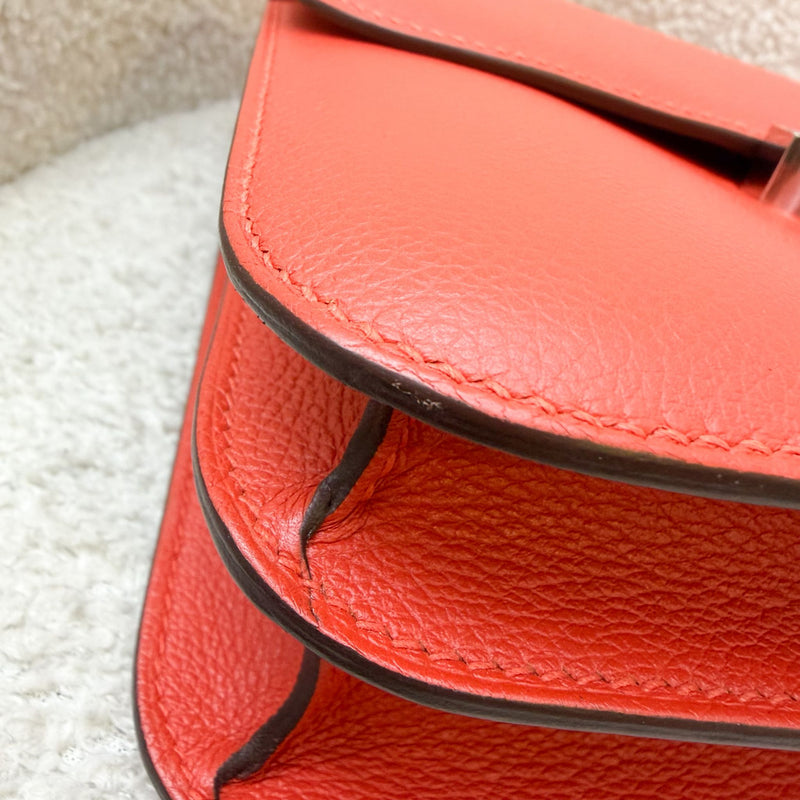 Hermes Constance 24 in Capucine Evercolor Leather and Optique Enamel and PHW