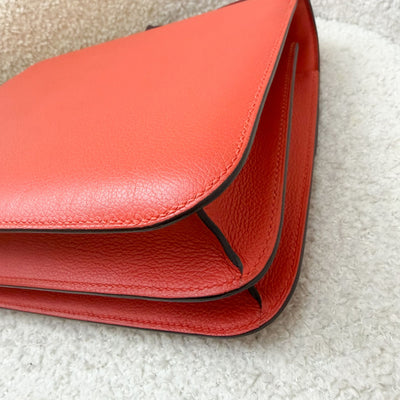Hermes Constance 24 in Capucine Evercolor Leather and Optique Enamel and PHW