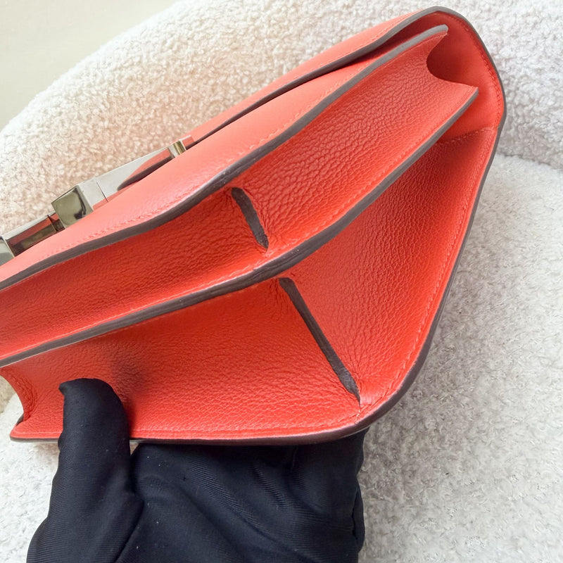 Hermes Constance 24 in Capucine Evercolor Leather and Optique Enamel and PHW