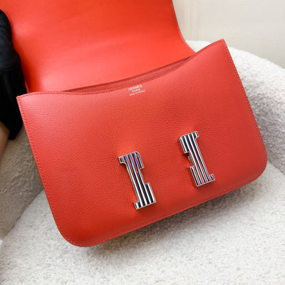 Hermes Constance 24 in Capucine Evercolor Leather and Optique Enamel and PHW