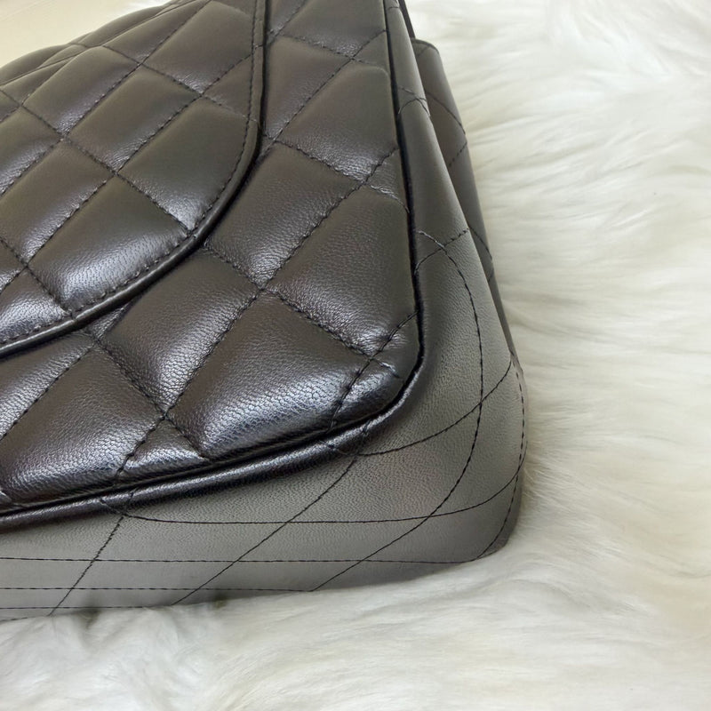 Chanel Jumbo Classic Flap DF in Black Lambskin and GHW