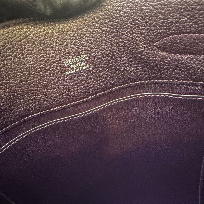 Hermes So Kelly 22 in Raisin Togo Leather and PHW