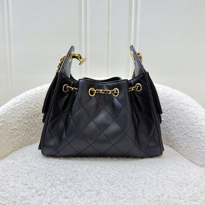 [BN - Local Set - Nov 2025] Chanel 25 Mini Hobo Bag in Black Caviar and AGHW (Model: AS5631)