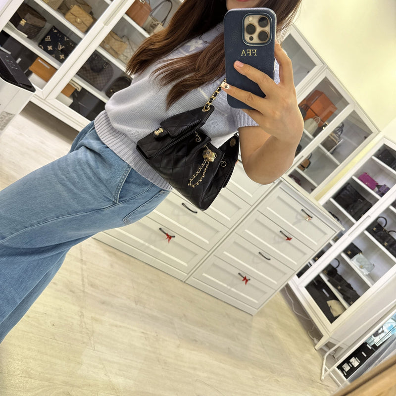 [BN - Local Set - Nov 2025] Chanel 25 Mini Hobo Bag in Black Caviar and AGHW (Model: AS5631)