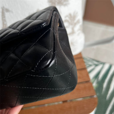 Chanel Classic Mini Rectangle Flap in Black Lambskin and LGHW