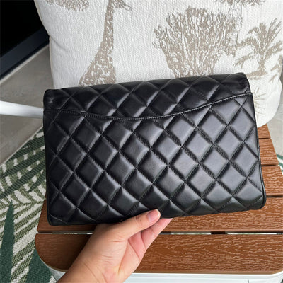 Chanel Timeless Clutch with Chain in Black Lambskin and SHW