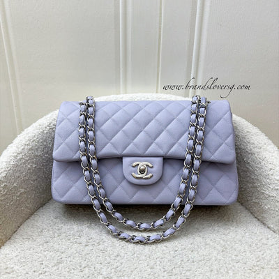 Chanel Medium Classic Flap CF in 21K Lilac Caviar and SHW (Model: A01112)