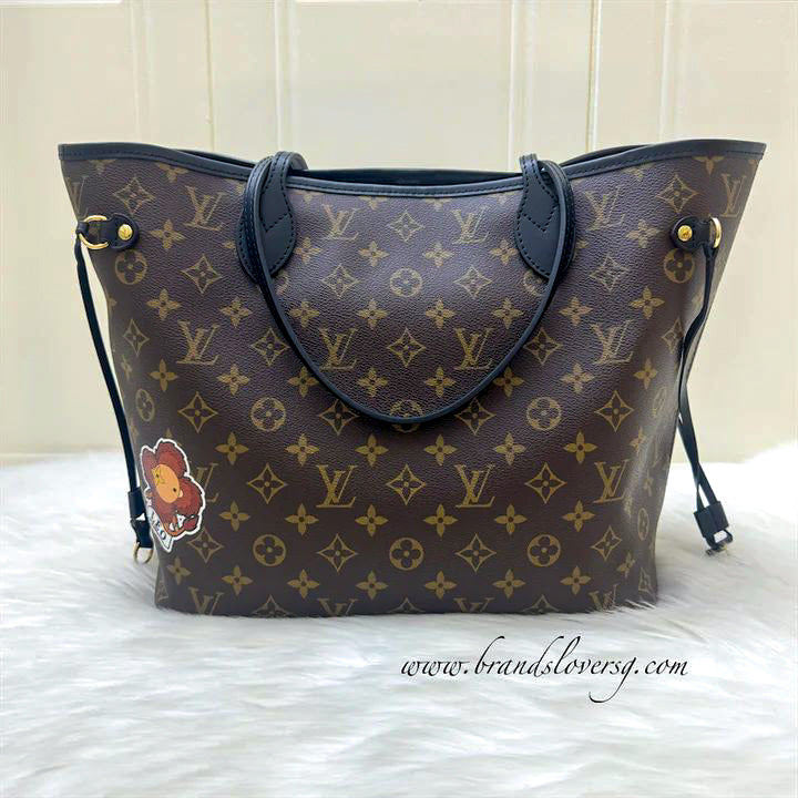 LV Around the World Neverfull MM in Monogram Canvas (Vivienne Printed) GHW Without Attached Pouch