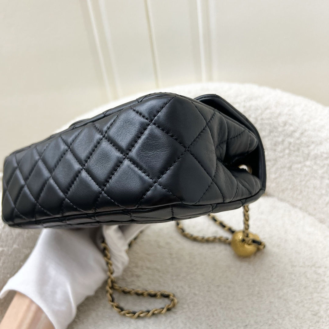 Chanel Pearl Crush Mini Rectangular Flap in Black Lambskin and