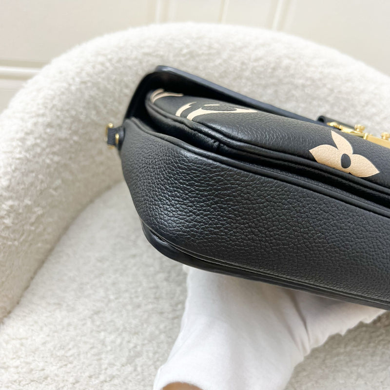 LV Pochette Metis in Bicolor Black and Creme Giant Monogram Empreinte Leather and GHW (M45773)