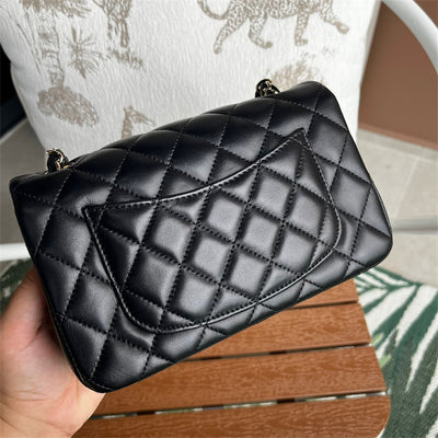 Chanel Classic Mini Rectangle Flap in Black Lambskin and LGHW