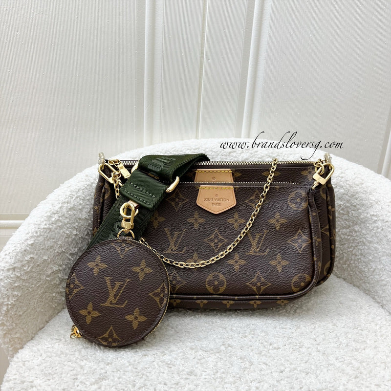 LV Multi Pochette Accessoires MPA in Monogram Canvas, Khaki Strap and GHW (Model: M44813)