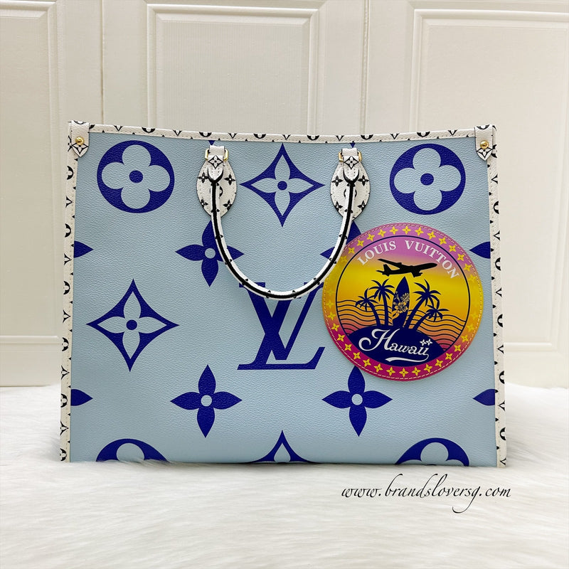 LV Onthego GM in Giant Hawaii Blue Monogram Canvas GHW