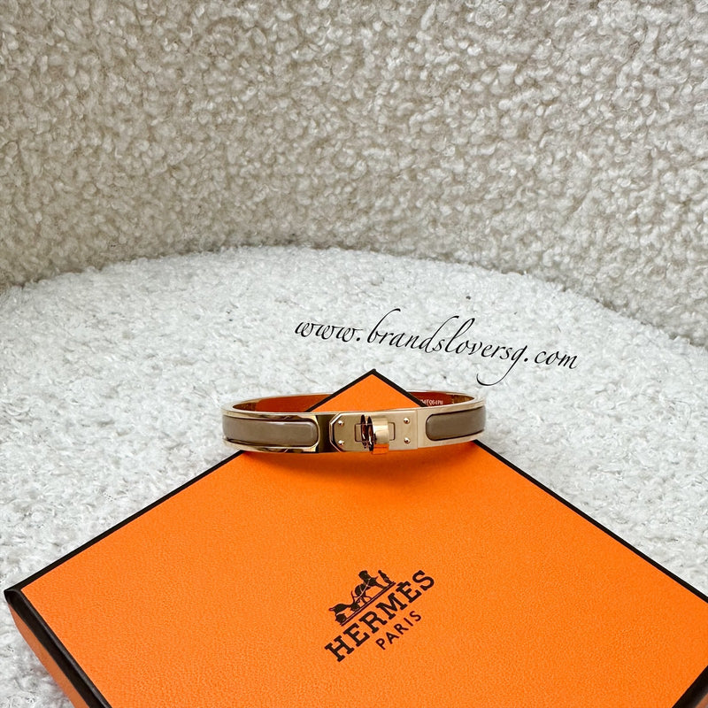 Hermes Mini Clic Kelly in Chataigne Enamel and RGHW