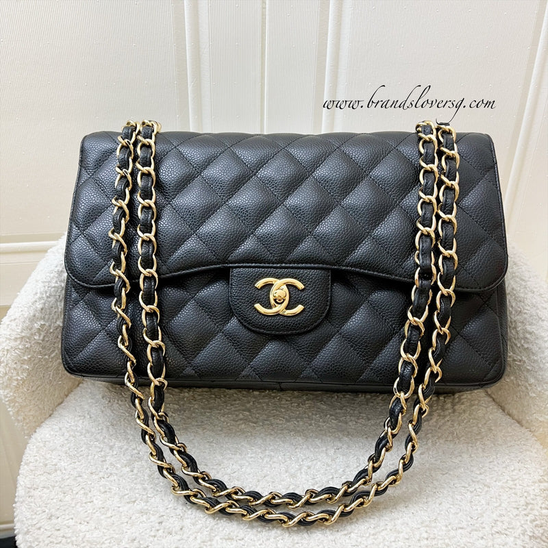 Chanel Jumbo Classic Flap DF in Black Caviar and GHW