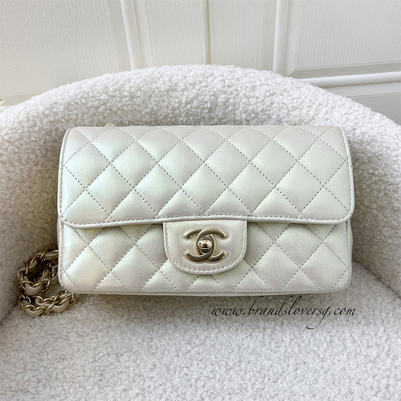 Chanel Classic Mini Rectangle Flap in 20B Iridescent Ivory
