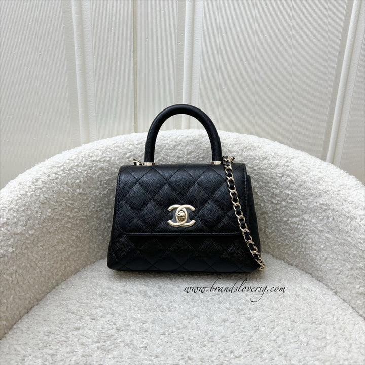 Chanel Micro Coco Handle Flap Bag in Black Caviar and LGHW (AP4244