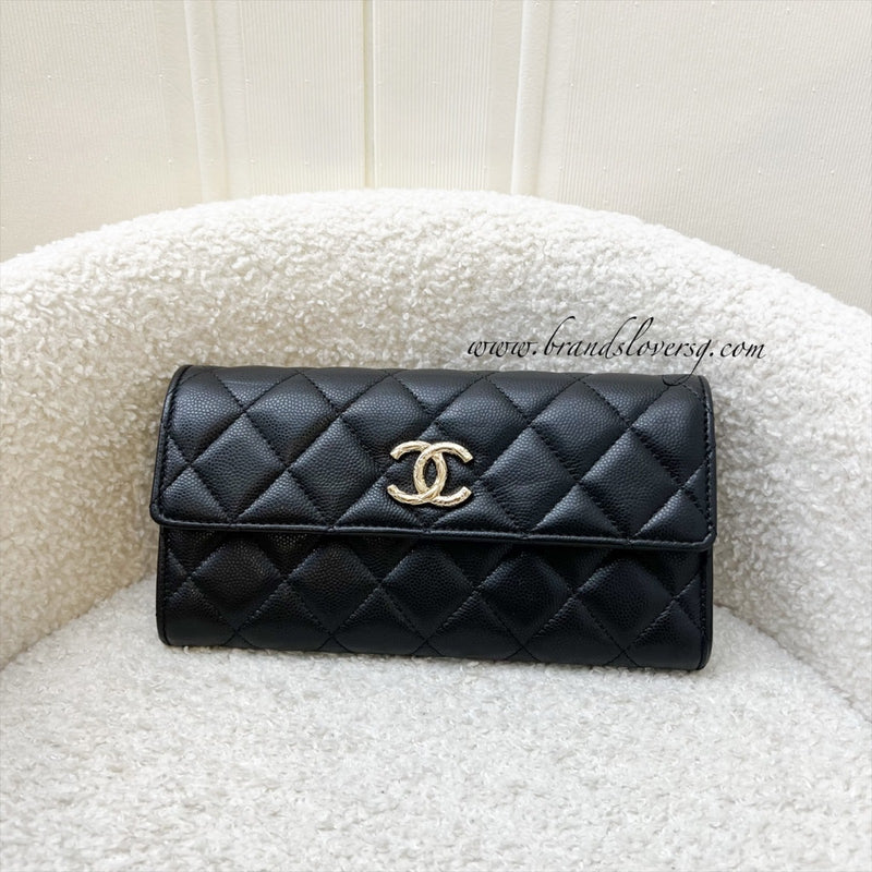Chanel 24A Long Wallet in Black Caviar and LGHW (Model: AP3972)