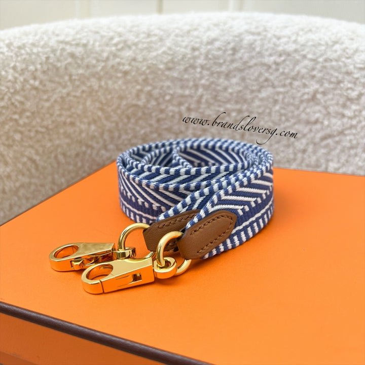 leather hermes sangle strap Orange Blue Bag Strap Hermes Sangle Cavale 25mm Bag Strap In Blue And GHW –  Brands Lover