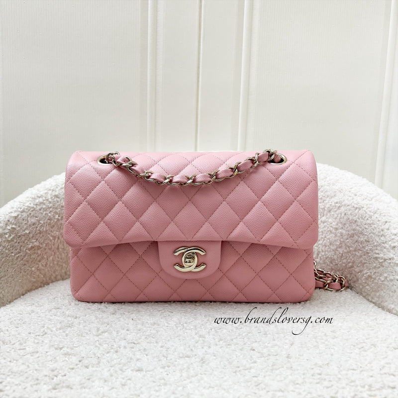 Chanel Small Classic Flap CF in 22C Sakura Pink Caviar LGHW