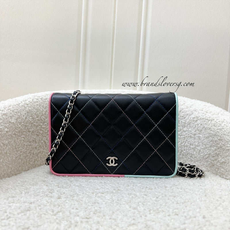 Chanel Seasonal Full Flap Wallet on Chain WOC in Black Lambskin and SHW (Model: A81991)