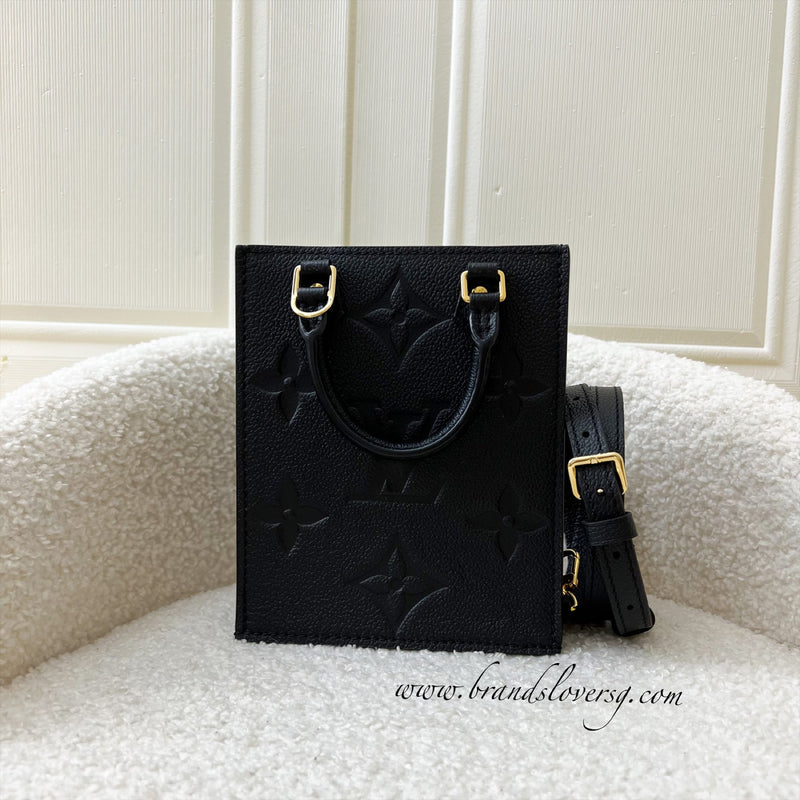 LV Petit Sac Plat in Black Empreinte Leather GHW