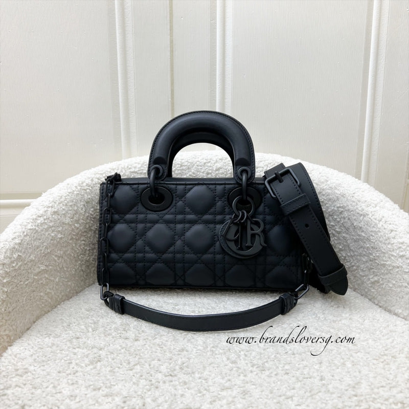 Dior Small Lady D-Joy Bag in Black Ultramatte Cannage Calfskin and Black HW (Model: M0613SLOI)