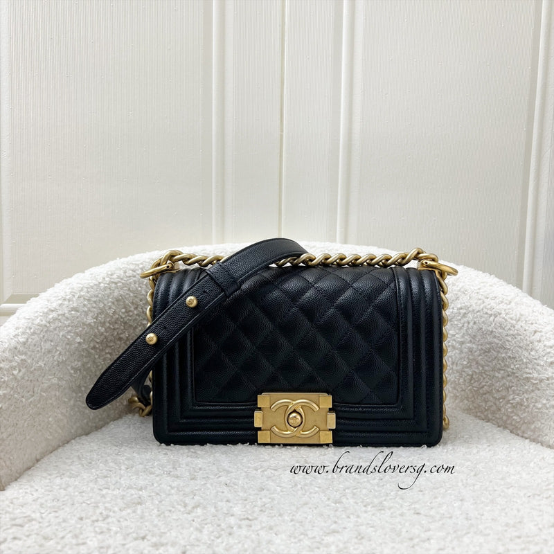 Chanel Small 20cm Boy Flap in Black Caviar and AGHW