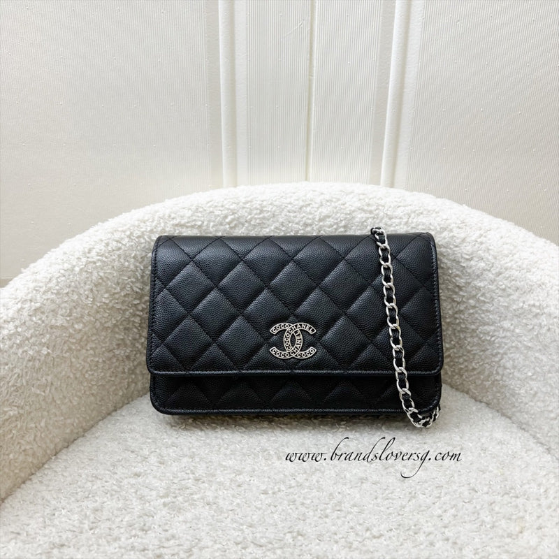Chanel 25P Wallet on Chain WOC in Black Caviar and SHW (Model: AP3825)