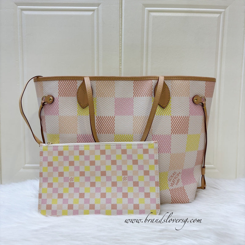 LV Neverfull MM in Damierlicious Peach Damier Giant Canvas and GHW (Model: N40668)