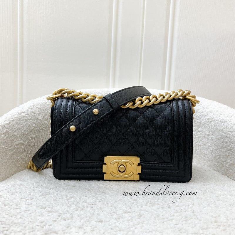 Chanel Small 20cm Boy Flap in Black Caviar and AGHW (A67085)