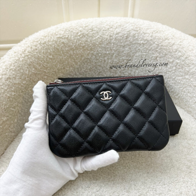 Chanel Mini O-Case / Pouch in Black Caviar and SHW (Model: A82365)