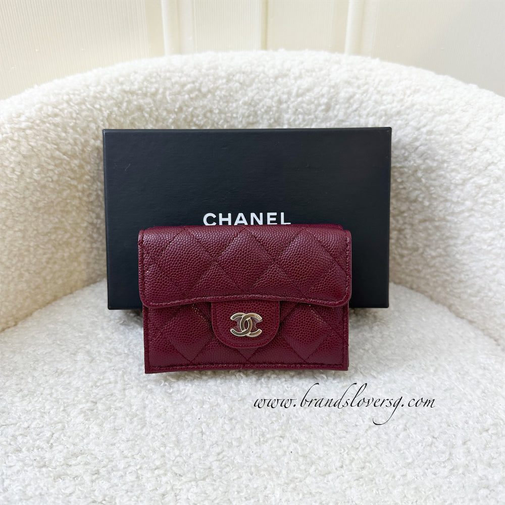 Chanel Trifold Small Compact Wallet in Burgundy Red Caviar LGHW – Brands  Lover