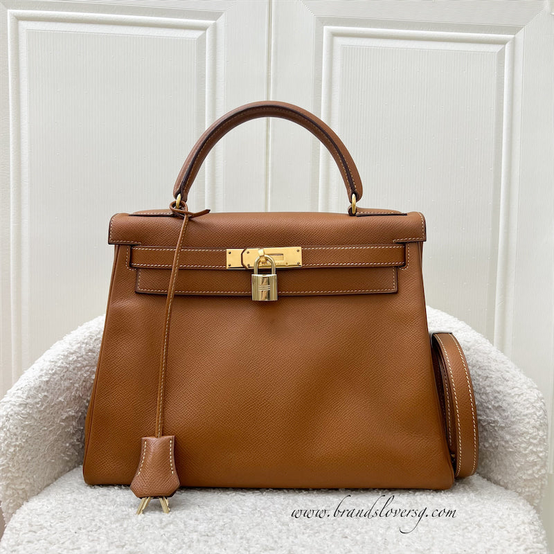 Hermes Vintage Kelly 28 in Courcheval (Epsom) Leather and GHW