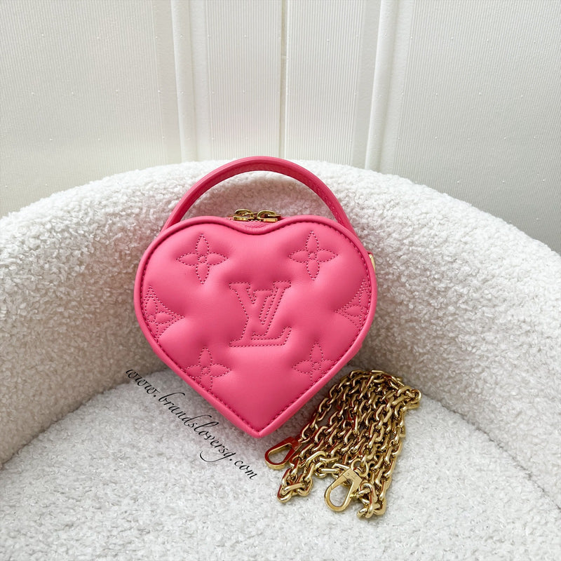 LV KeepMyHeart Bag in Neon Pink Debossed Monogram Calfskin and GHW