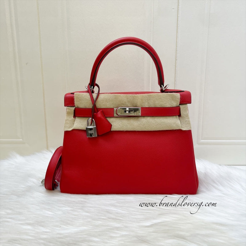 Hermes Kelly 28 in Rouge De Coeur Evercolor, Rouge Piment Interior and PHW
