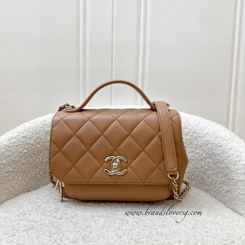 Chanel Small Business Affinity Flap in 21P Caramel Caviar and LGHW (Model: A93749)