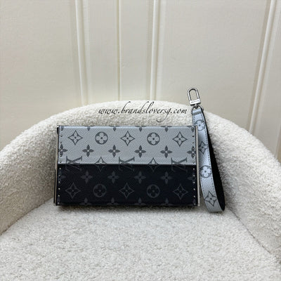 LV Limited Edition Wallet Trunk Clutch in Black / Silver Monogram Canvas