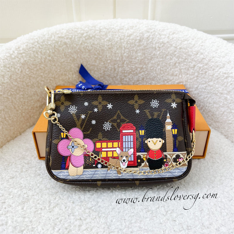 LV Mini Pochette in Christmas 2021 Vivienne in London Canvas and GHW