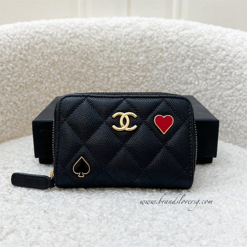 Chanel 23C Zippy Card Holder in Black Caviar LGHW